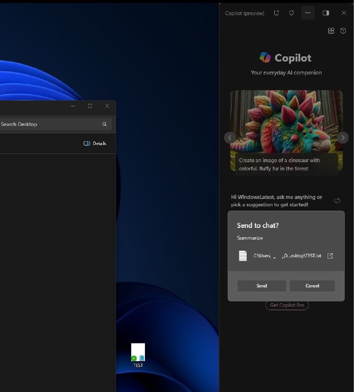 微软正在将 Copilot 集成到 Windows 11 文件资源管理器的菜单中微软现在将其引入文件资源管理器