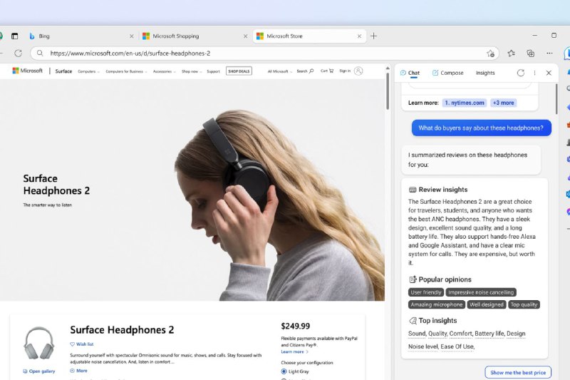 Bing 现在将提供人工智能生成的购买指南微软周四宣布，将把人工智能生成的购买指南引入 Bing 