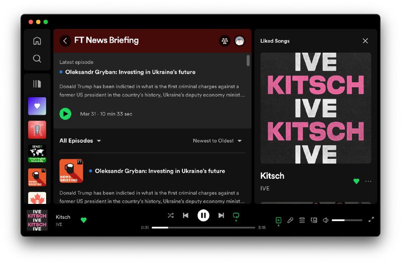 Spotify for macOS 的界面被大幅度修改via 三三🗒 标签: #Spotify📢 频道: @GodlyNews1🤖 投稿: @GodlyNewsBot