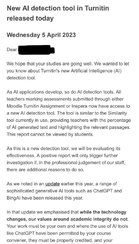 写作工具turnitin 的检测AI写作成分功能正式上线via Zack🗒 标签: #turnitin #AI 📢 频道: @GodlyNews1🤖 投稿: @Godlynewsbot
