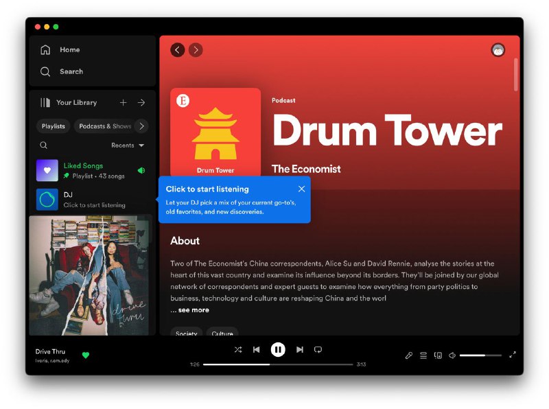 DJ 已在 Spotify for macOS 上线via 三三得六🗒 标签: #Spotify #DJ 📢 频道: @GodlyNews1🤖 投稿: @GodlyNewsbot