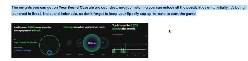 Spotify 正在A/B test “your sound capsule”功能，目前巴西、印度、印尼地区的用户能抢先使用via 尼嘎 福利斯🗒 标签: #Spotify📢 频道: @GodlyNews1🤖 投稿: @GodlyNewsBot
