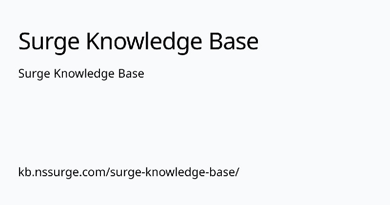Surge Knowledge Base