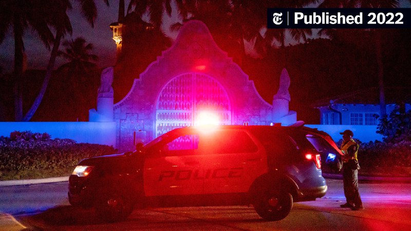 F.B.I. Searches Trump's Home: F.B.I. Searches Trump’s Mar-a-Lago Residence in Florida (Published 2022)
