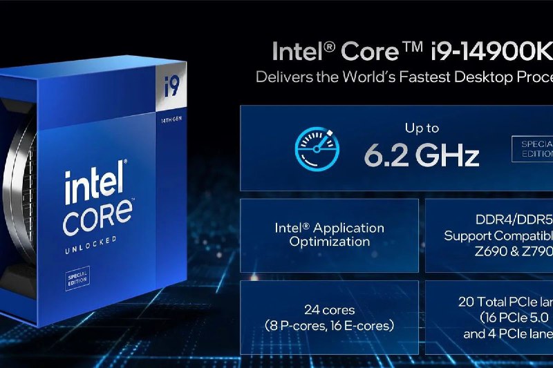 英特尔的新款Core i9-14900KS已上市，售价689美元，最高可达6.2GHz英特尔发布了其旗舰级Core i9-14900KS处理器，时钟速度最高可达6.2GHz