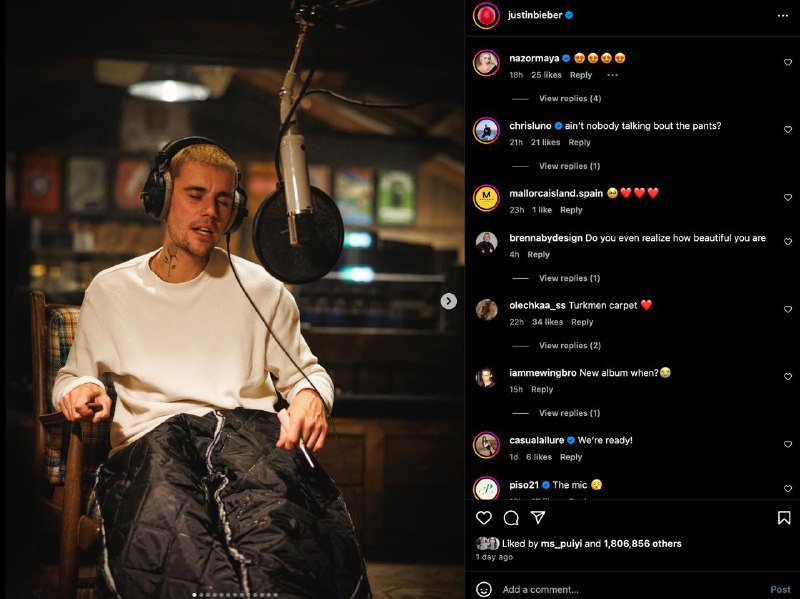 wow 看来Justin要出新专了