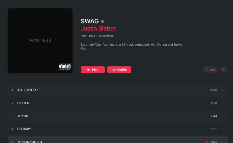 时隔四年，Justin Bieber 发新专辑了🕺