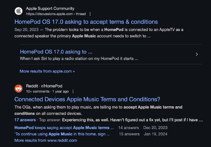 Apple的Siri团队真是一坨💩，让Siri在HomePod放首歌，提示要到Apple TV上同意条款
