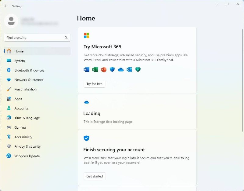 微软在 Windows 设置首页加入更多卡片广告近日，Twitter 博主 Albacore 在网上发布了一组 Windows 11 Insider 预览版 23451 的截图