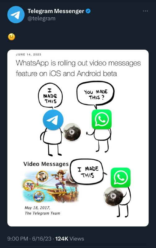杠上了这是，天天笑人家🗒 标签: #Telegram #WhatsApp📢 频道: @GodlyNews1🤖 投稿: @GodlyNewsBot