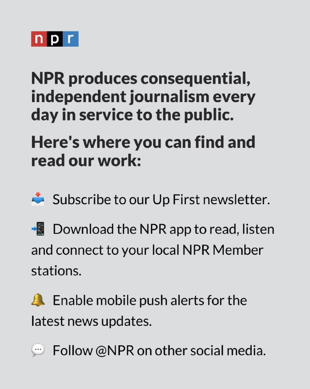 NPR 成为第一家离开 Twitter 的大型新闻机构美国国家公告电台（NPR）宣布将不再使用 Twitter 传播其内容，并在 推文 中发布了多个继续收看其动态的途径此前Twitter 将其标记为”美国政府附属媒体“以及“政府资助媒体”🗒 标签: #Twitter #NPR 📢 频道: @GodlyNews1🤖 投稿: @Godlynewsbot