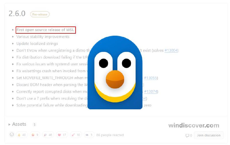 首个 WSL 开源版正式发布，版本号 WSL 2.6微软在 5 月的 Build 开发者大会上就宣布：Windows 子系统 Linux（WSL）将开源