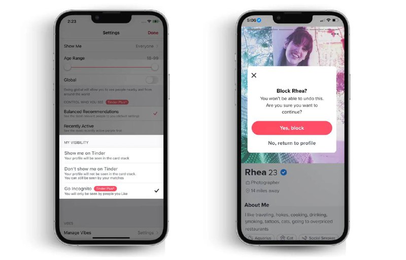 Tinder 推出隐身模式可以隐藏你的个人资料，不让你不喜欢的人看到Tinder 现在允许你在隐身模式下浏览个人资料，但你订阅Tinder Plus、Gold 或 Platinum，才能使用这项新功能，这些服务的价格取决于你的年龄和想要订阅的时长