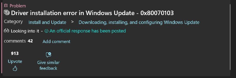 微软承认 Windows 11 的0x80070103 错误长期存在，表示无法彻底解决这个问题微软推出了KB5067036补丁尝试修复该问题，但部分用户更新后出现任务管理器无限复制分身，导致爆内存