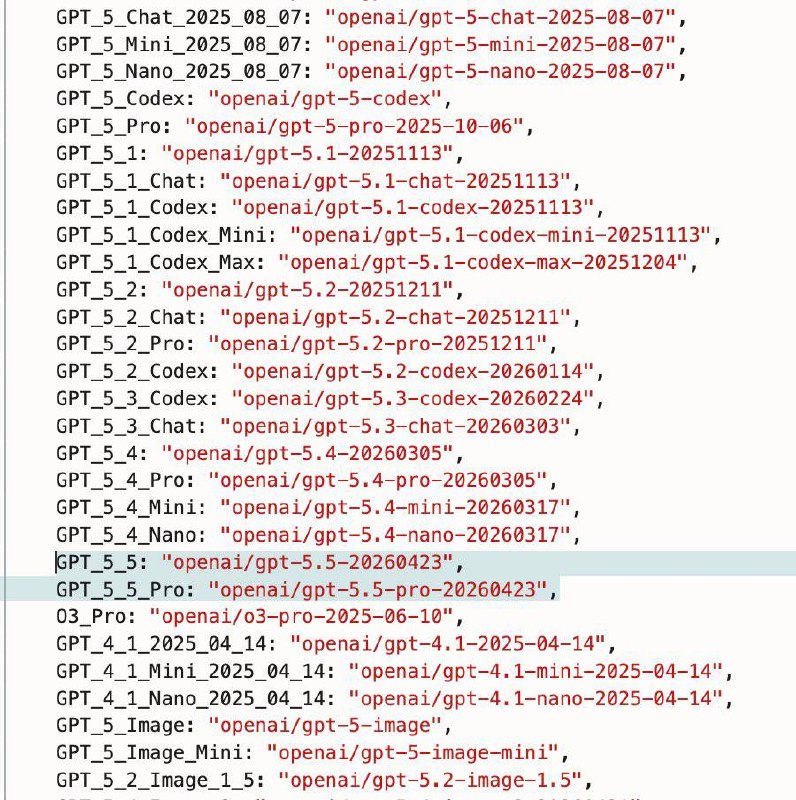 GPT 5.5和GPT 5.5 Pro出现在OPENROUTER代码中，预计近期发布