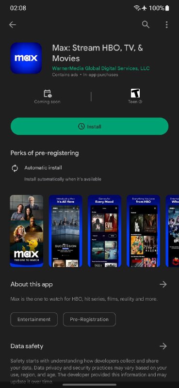 现在可以在Google Play预约Max了via Danielbility🗒 标签: #Max📢 频道: @GodlyNews1🤖 投稿: @GodlyNewsBot