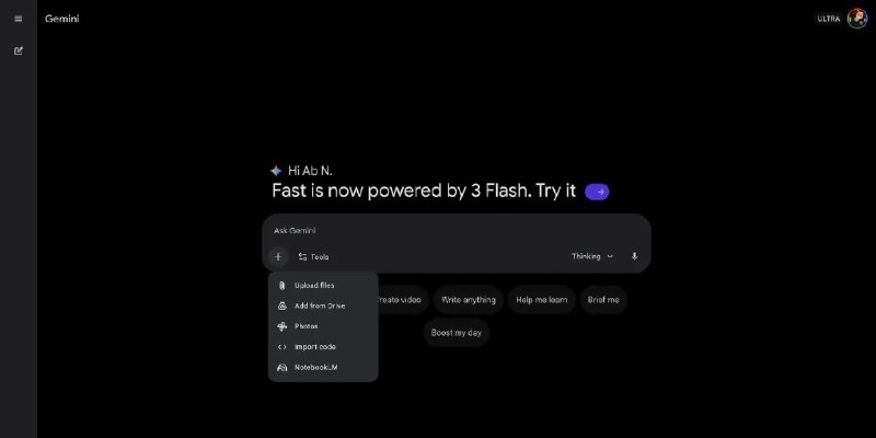Gemini 应用整合 NotebookLM 除了刚推出的 Gemini 3 Flash 外，网页版 Gemini 应用正在逐步上线与 NotebookLM 的新整合功能