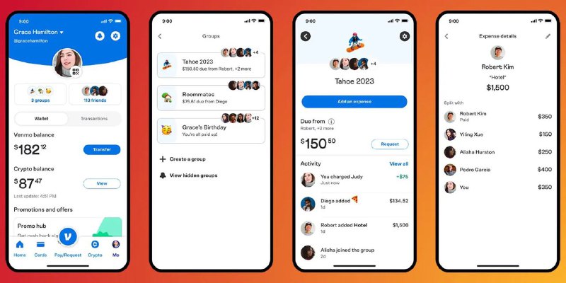 Venmo的群组功能可以让你分摊账单，或者追踪长期共享的费用一个新的Venmo Groups功能使得家人和朋友可以轻松分摊账单、追踪共同的节日消费，甚至可以解决较长时间的共同费用