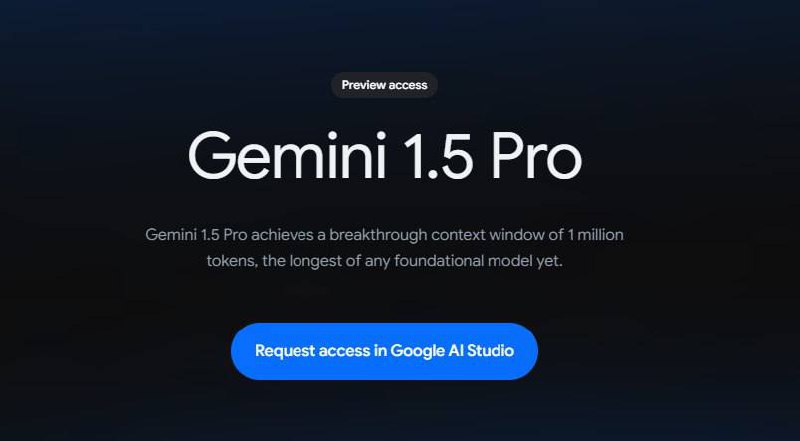 Gemini 1.5 Pro 模型 候补名单申请