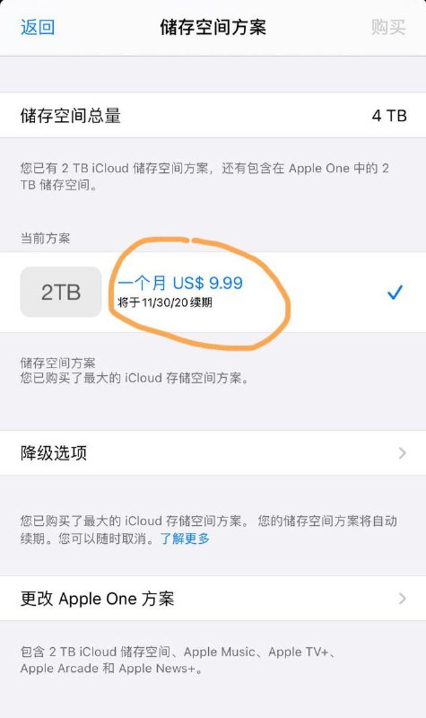 对了，提醒一下.iCloud是要单独取消的哦，不然下个月还是会续成4TB.等于扣费29.95+9.99💲
