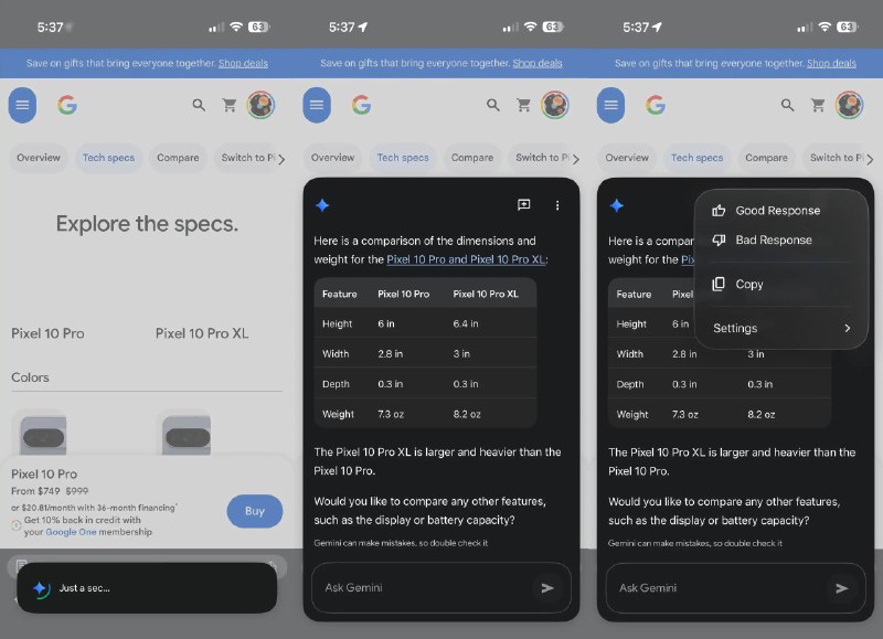 Chrome for iPhone 正式推出内置 Gemini 功能集成功能开启后，地址栏左侧的图标会由谷歌 Lens 相机变成带有 Gemini 标志