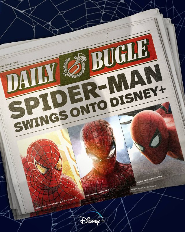 5部索尼蜘蛛侠➕毒液将入库Disney+Disney 宣布，包括托比·马奎尔(toby maguire)主演的完整三部曲在内的五部《蜘蛛侠》电影将很快登陆Disney Plus