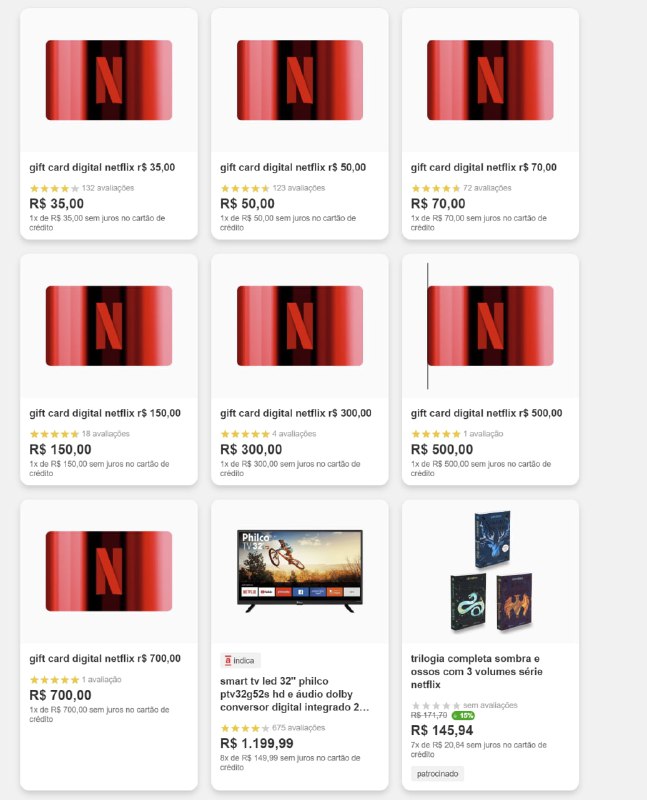 之前介绍过 如何注册巴西个人税号(CPF)  ,现在可以到 这个网址 购买 Netflix 礼品卡,结账时需填写CPFP.S 网址为 Netflix 官网显示的合作伙伴🗒 标签: #CPF #Netflix📢 频道: @GodlyNews1🤖 投稿: @GodlyNewsBot