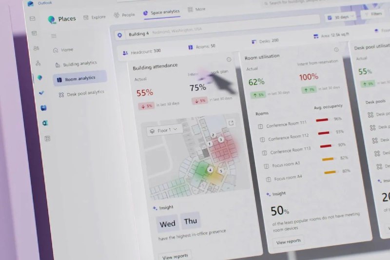 Microsoft Places：使用AI帮你找到下一个办公日的最佳时间微软正在尝试解决与同事协调大家何时到办公室的问题