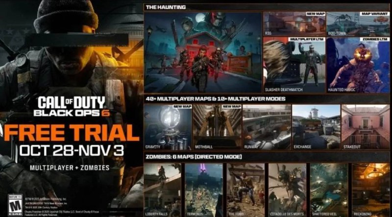 对抗《战地6》大逃杀，《使命召唤：黑色行动6》再次开启6天免费试玩《使命召唤：黑色行动6》免费试玩将于北京时间10月29日凌晨1:00~11月4日凌晨1:00开启