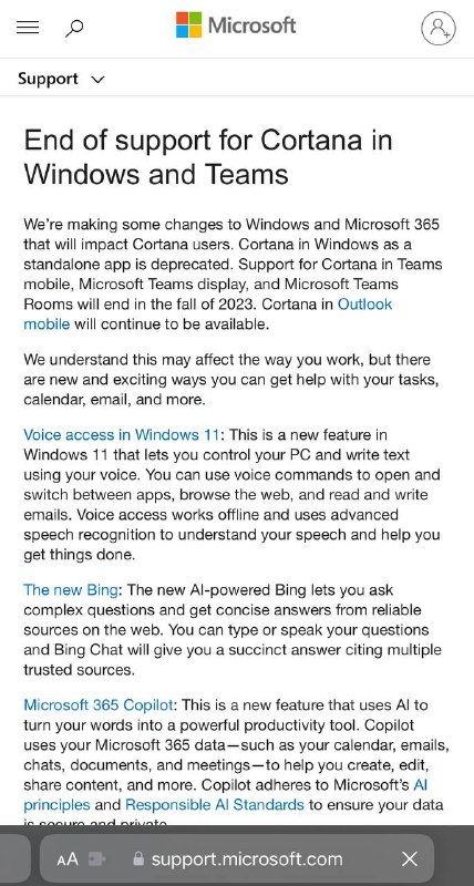 Cortana 正式告别 Windows 11 ，为新助理 Windows Copilot 铺路