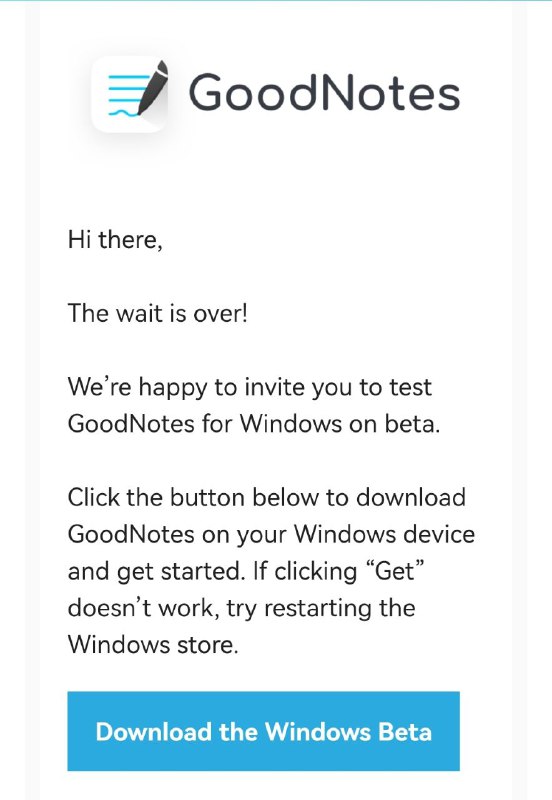 GoodNotes Windows测试版上线了！！！via who_ name🗒 标签: #GoodNotes #测试版📢 频道: @GodlyNews1🤖 投稿: @GodlyNewsBot