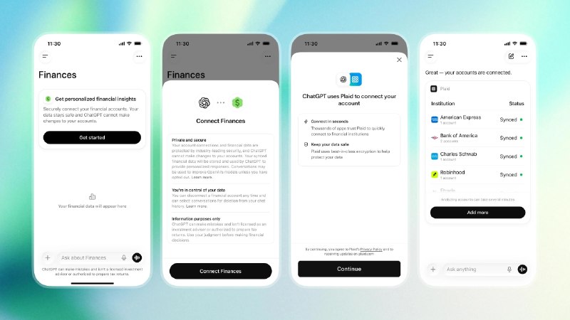 ChatGPT 现在支持访问你的银行账户你对AI的信任马上就要接受考验了今天，OpenAI宣布的一项预览的新功能，用户将能够与 Plaid 建立“安全连接”