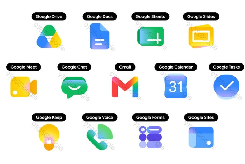 Google的新渐变图标设计将推广到更多应用中外观更柔和，变化也更加丰富