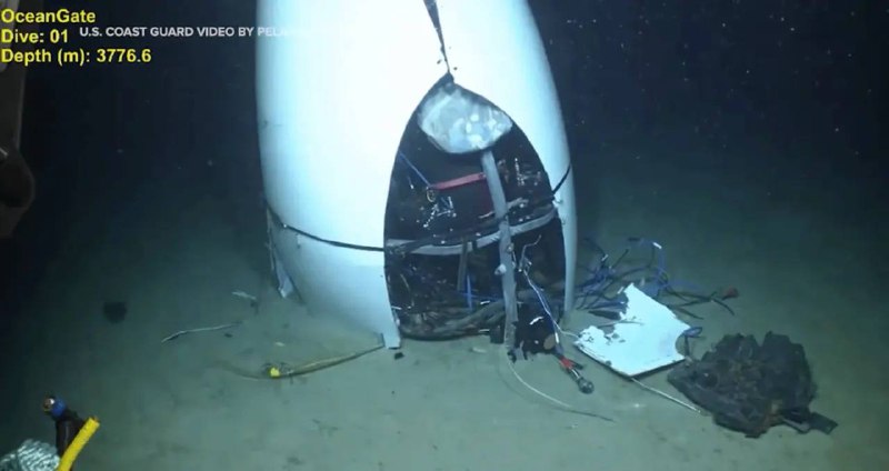 泰坦号潜艇残骸画面首次公布，灾难性内爆致5人死亡！由美国海洋之门探险公司（OceanGate）运营的泰坦号潜艇于2023年6月18日潜入大西洋，旋即失联
