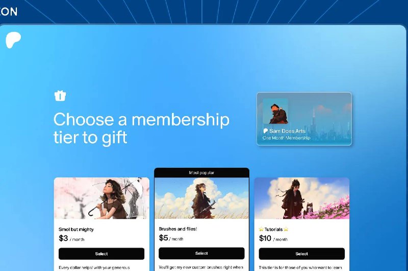 Patreon 推出订阅赠礼和折扣功能创作者平台正在增加新的方法来扩展创作者的订阅用户群