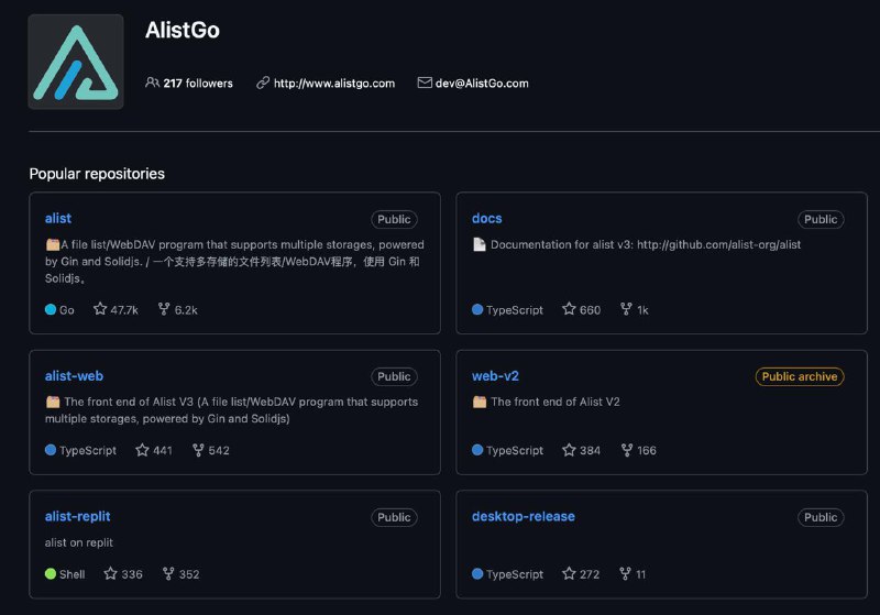 Alist GitHub帐户已恢复访问，Star 数量得到保留