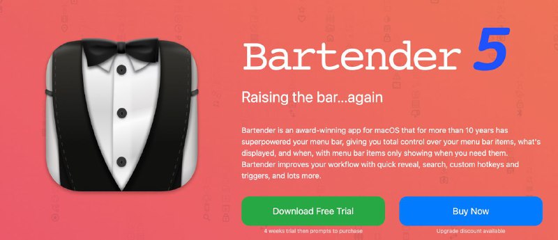 Bartender 原开发商已将其易主，新买家尚未公布这一事宜目前，新买家和Bartender官网均为发布相关声明