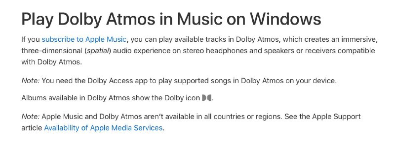 Windows 端Apple Music 现已支持杜比全景声该功能是在 Windows 版 Apple Music 的 1.1284.20225 版本中添加的