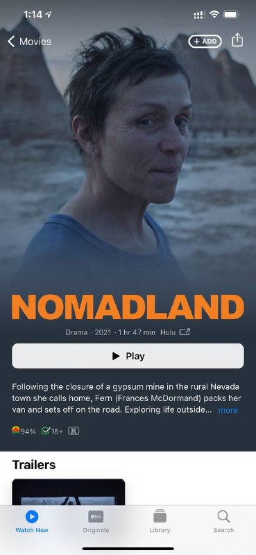 《NOMADLAND》在Hulu上线啦.(火星救援，其实三月已经上线了)Disney+将在4月30上线其他平台都需要以$14.99购买.