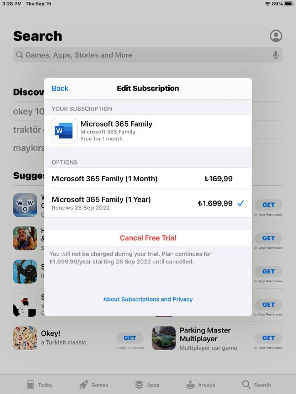 #投稿 #Microsoft 请注意，有另一位也在试用期用户来稿表示他已被官方修改价格推断是分批调