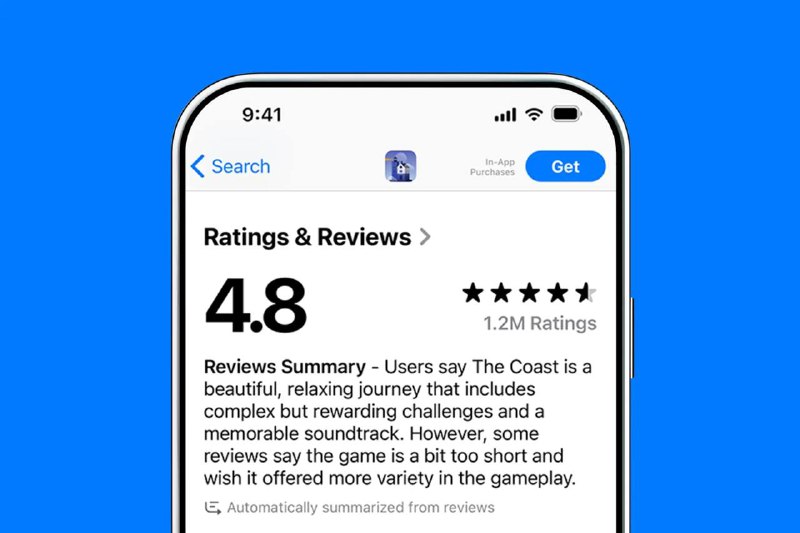 AI 生成的评论摘要即将在AppStore上线该功能将在 iOS 18.4 中推出苹果将在 iOS 18.4 中为应用商店引入 AI 生成的评论总结