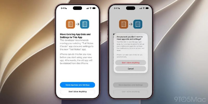 从 iOS 27.2 起，开发者可以让用户将现有应用的数据和设置迁移到指定的替代应用在 iOS 27.2 中，Apple将推出由系统管理的新迁移流程，在删除旧应用前，把其中的数据和支持的设置迁移到指定的替代应用