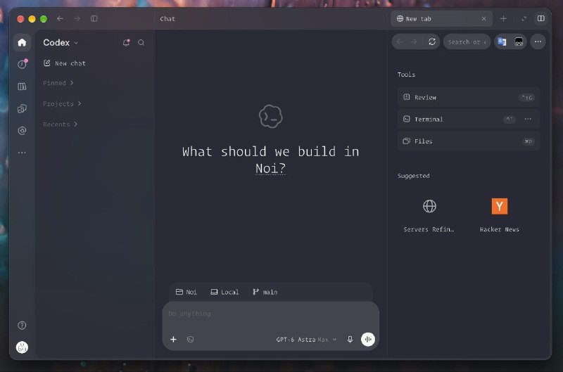 Codex已推送新版UIOpenAI的ChatGPT桌面版中，Codex的UI界面已推送更新，如果没有可以手动检查更新