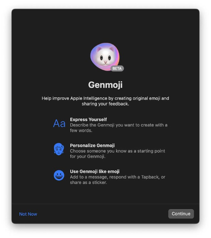 Genmoji 正式登陆 macOS Sequoia 15.3Apple 在 iOS 18.2 中首次引入的 Genmoji 功能，但 macOS Sequoia 15.2 并未有同步引进