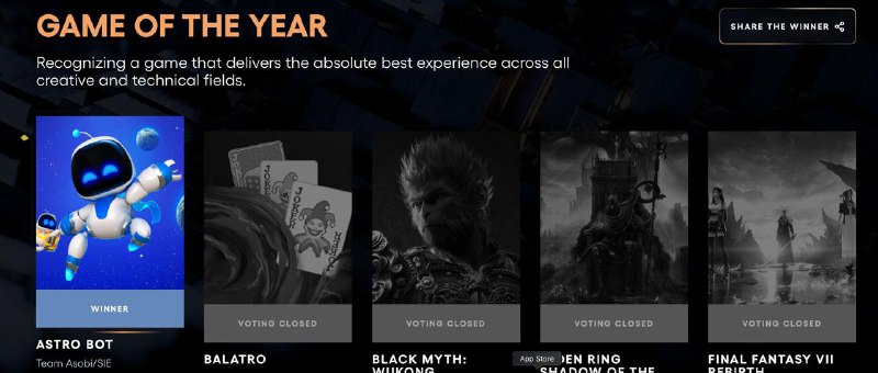 《宇宙机器人》获得 2024 TGA 年度最佳游戏🗒 标签: #TGA📢 频道: @GodlyNews1🤖 投稿: @GodlyNewsBot