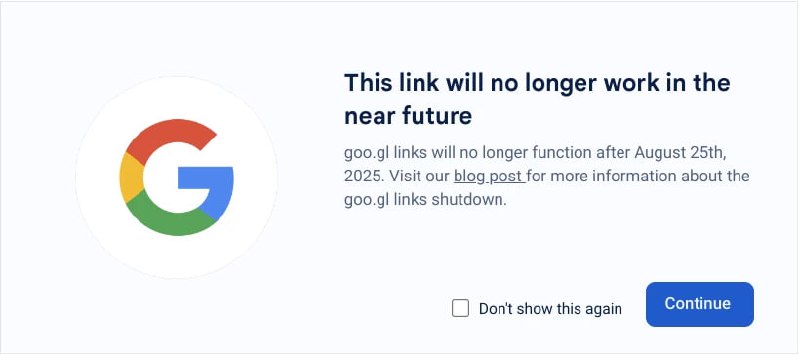 Google收回决定 不会让已生成的 goo.gl 链接失效早在2018年，Google就宣布弃用其网址缩短服务goo.gl，并禁止新用户创建新链接