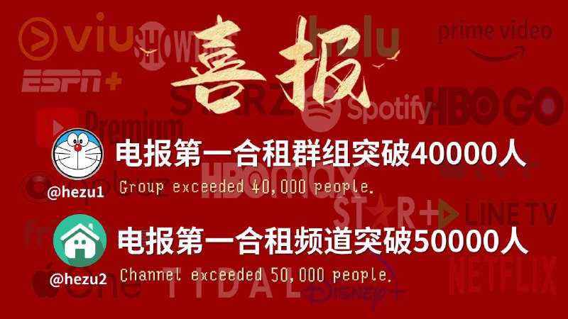 🎁 奖池内容:💻   R2s软路由全套   价值350元🧧   100元现金红包✖️5  价值500元💳   京东E卡100面额✖️5  价值500元🎬   100个Netflix月、10个Spotify年、10个Disney+ 年、10个Youtube年（均为车位）价值2000元🎥   奥德赛公益服邀请码5个 终点站邀请码5个（先放10个，看大家热情） 无价✈️   Ytoo Plus * 3年付  每月400G  单年付588  价值1764元✈️   TAG机场  Bronze* 3年付   每月250G  单年付 625  价值1875元✈️   Nexitally  smart access * 3年付 每月500G  单年付1049  价值3147元奖池累积有效价值合计超过10000元🕐抽奖时间：2022年6月3日 9:00 📌抽奖要求：加入群组 @hezu1 并关注频道 @hezu2来自电报第一合租群为您倾情奉献