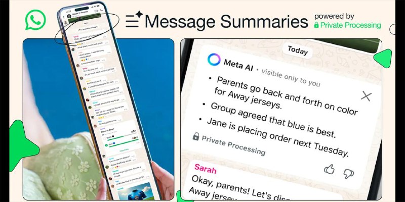 WhatsApp AI摘要正式在美国推出AI 摘要默认是关闭的几周前，WABetaInfo 发现 Meta 正在筹备一项新功能：为 WhatsApp 消息提供 AI 生成的摘要