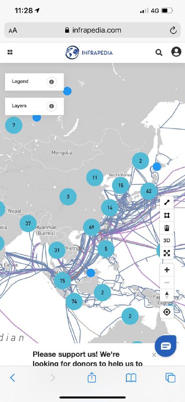 世界海底光缆分布图