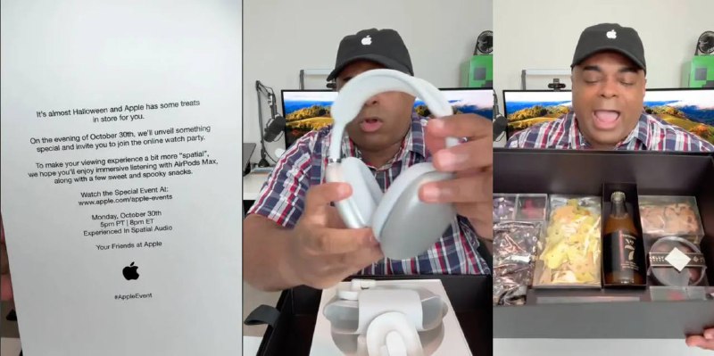 苹果公司派发礼品盒，内含AirPods Max和零食，以推广M3 Mac活动苹果正在向一些特定的影响力者发送特别礼盒，比如Lamarr Wilson